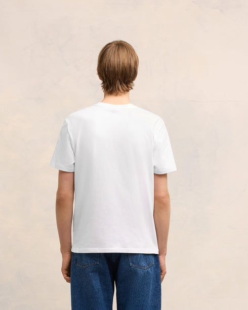 AMI PARIS White Cotton Ami de Coeur T-Shirt Unisex Apparel